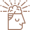 Icon of a person with a lightbulb above their head, symbolizing an idea
