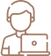 Icon of a person working on a laptop