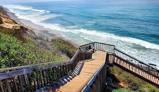 Wooden staircase leading to the beach