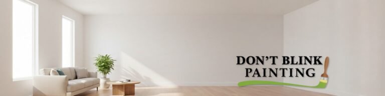 A brightly lit living room with freshly painted walls in a soft eggshell finish